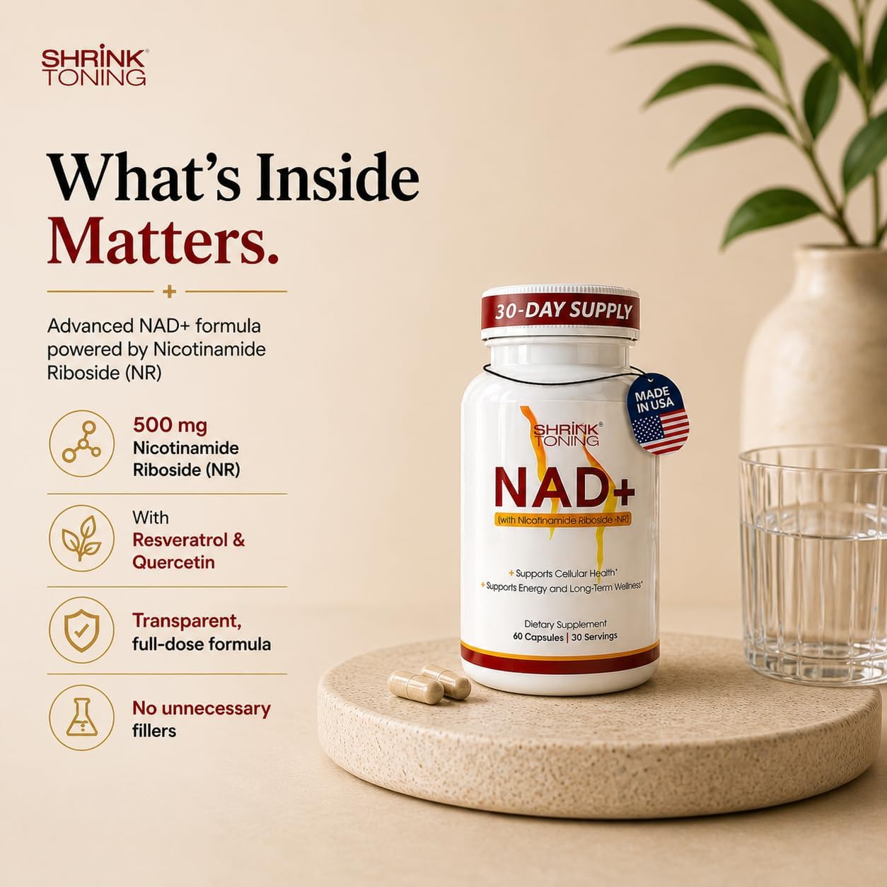 Shrink Toning NAD+ Supplement with NR