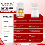 Shrink Toning Vitamin D3 + K2 Supplement – 125 mcg Vitamin D₃ & 100 mcg K₂