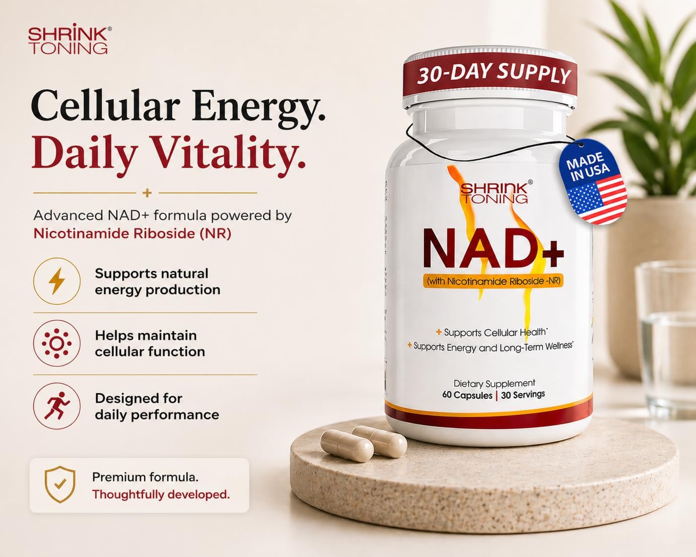 Shrink Toning NAD+ Supplement with NR
