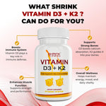Shrink Toning Vitamin D3 + K2 Supplement – 125 mcg Vitamin D₃ & 100 mcg K₂