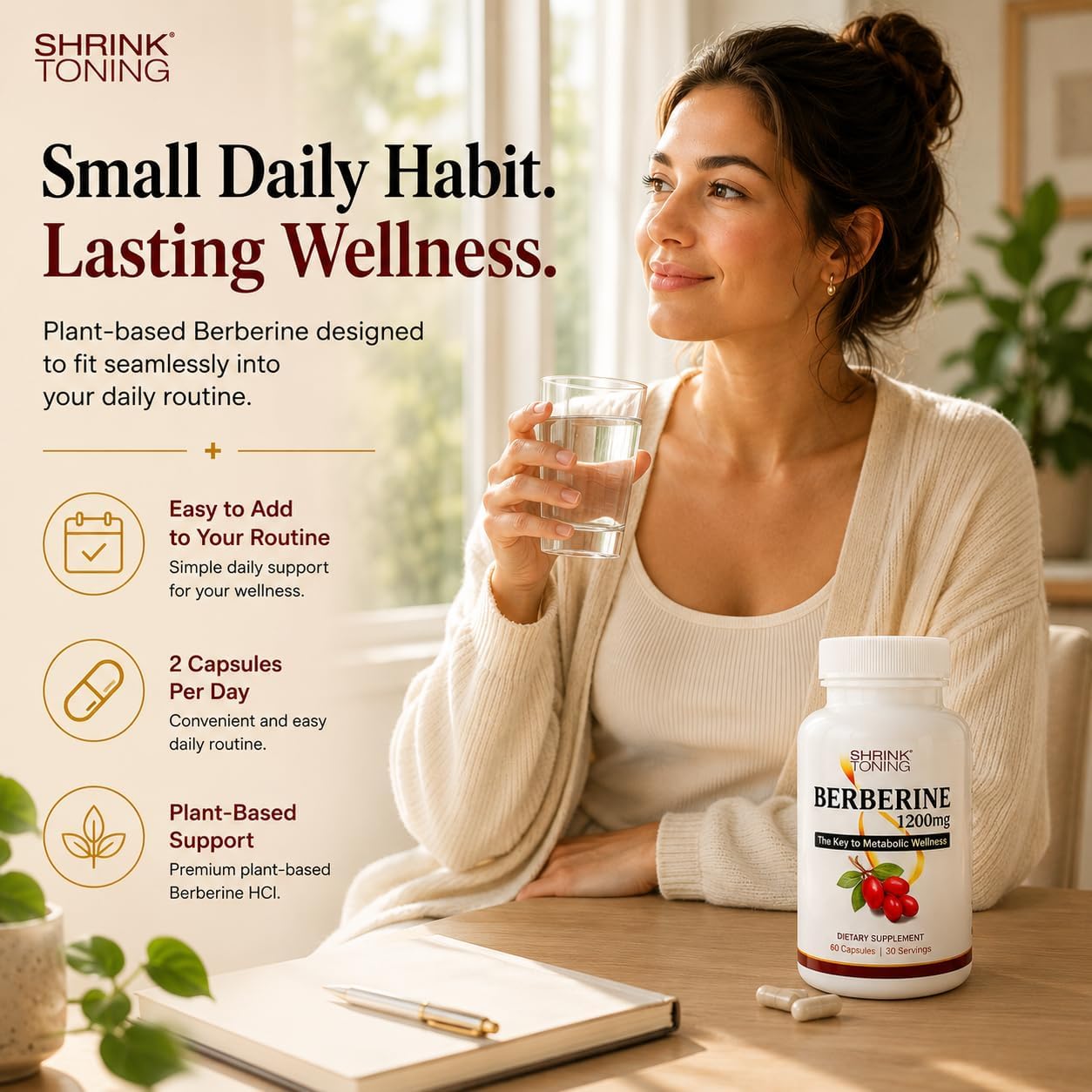 Shrink Toning Berberine HCl 1200mg Per Serving