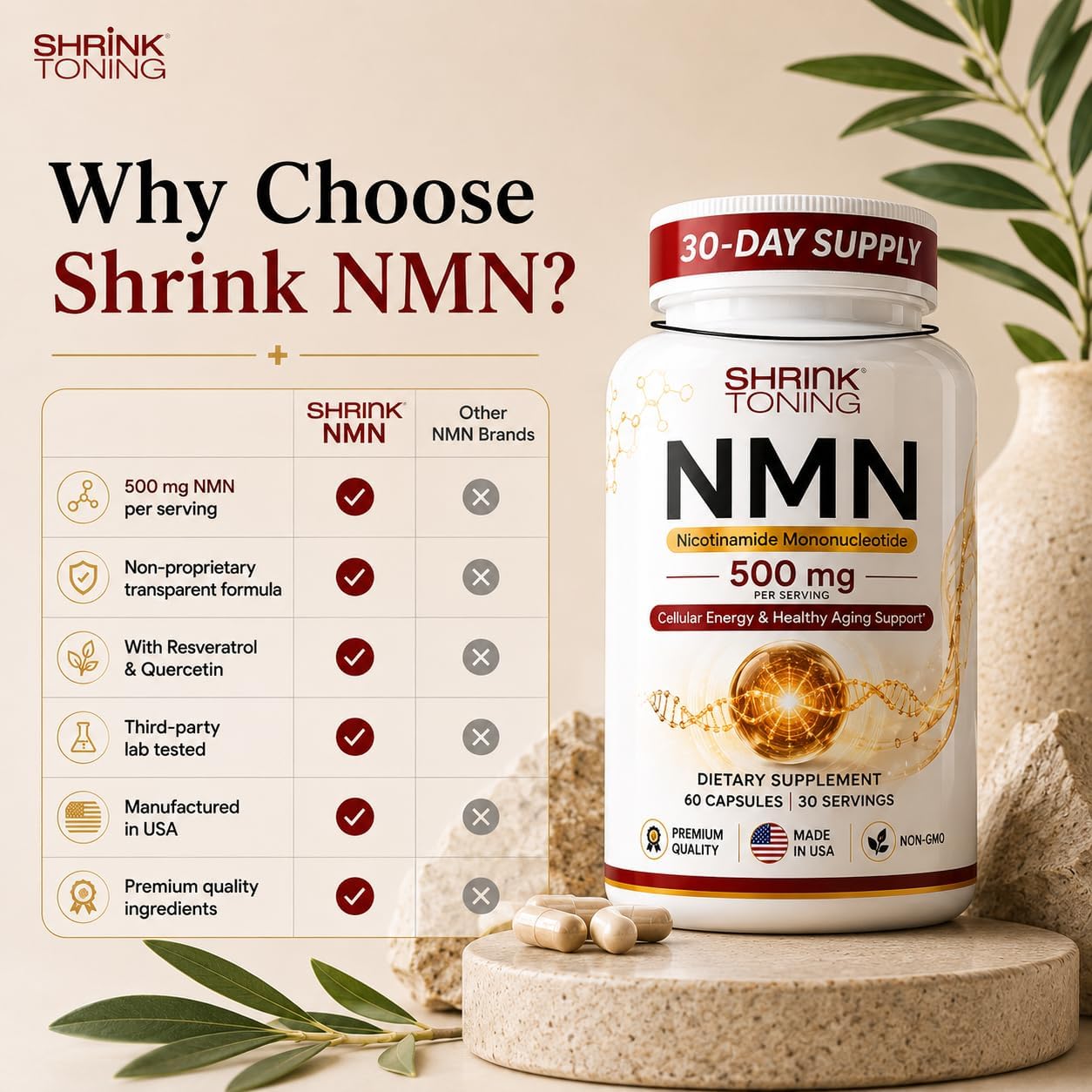 Shrink Toning NMN Supplement 500mg