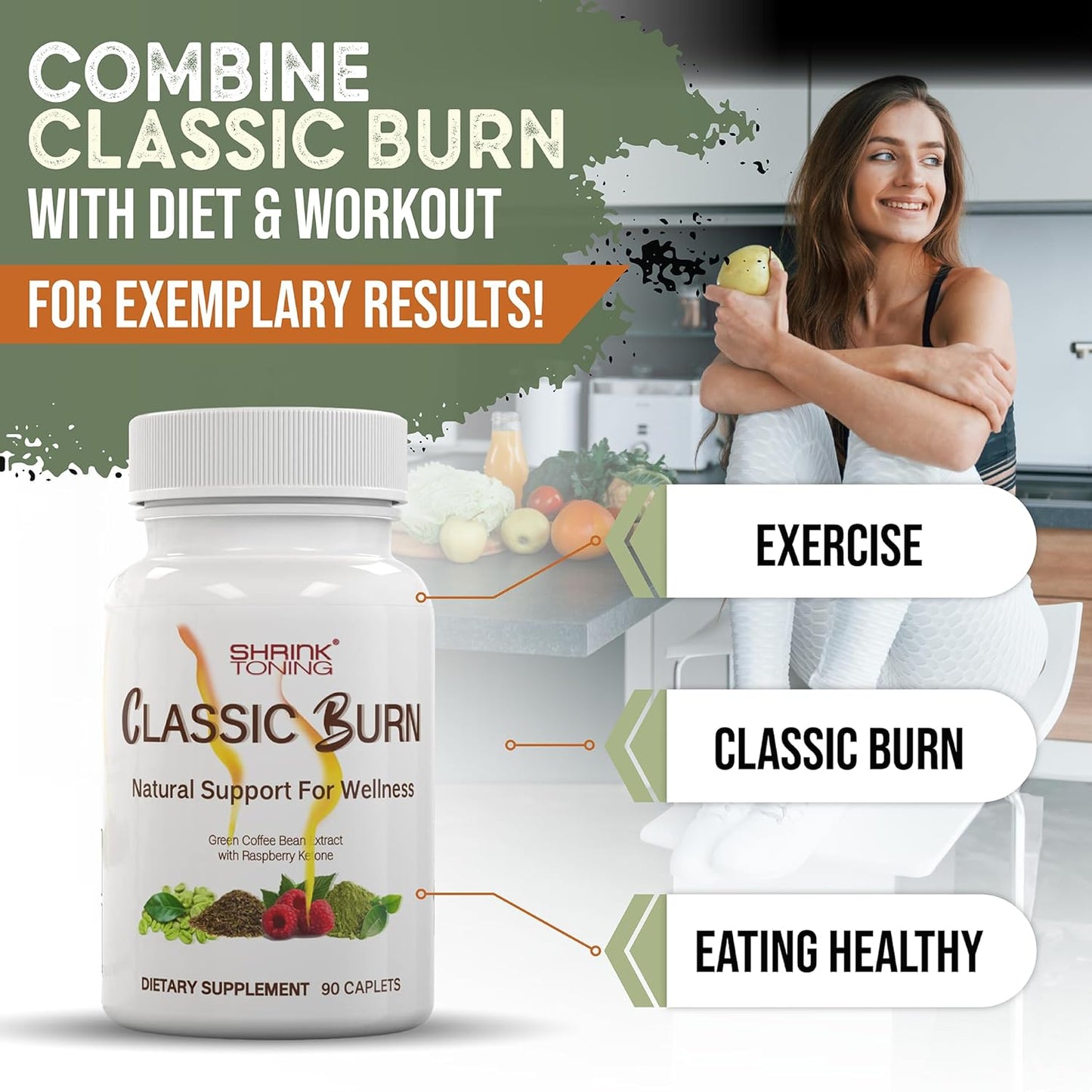 Shrink Classic Burn - 90pcs - Green Coffee Bean Extract Dietary Supplement