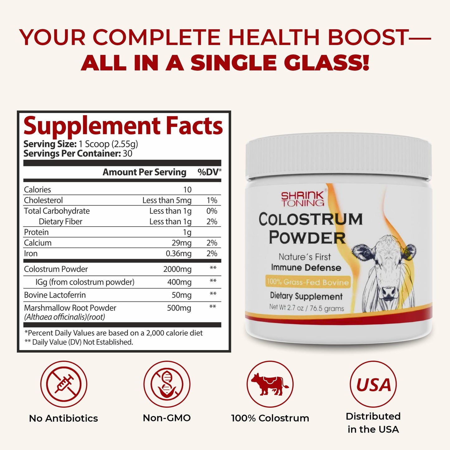 shrink Colostrum Powder 3 oz