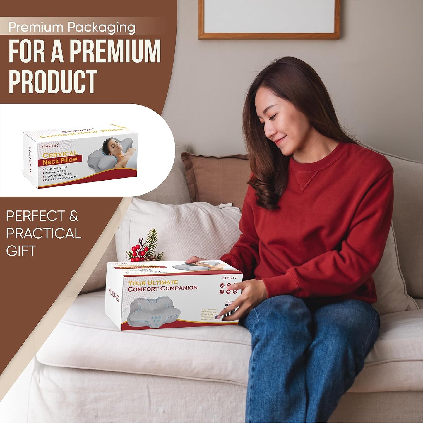 Shrink Cervical Pillow for Neck Pain Relief and Shoulder