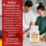 Shrink Toning Vitamin D3 + K2 Supplement – 125 mcg Vitamin D₃ & 100 mcg K₂
