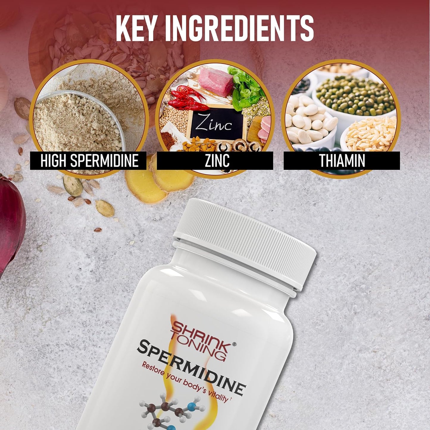 shrink Spermidine Supplements 120 Vegan Caps for Men & Women