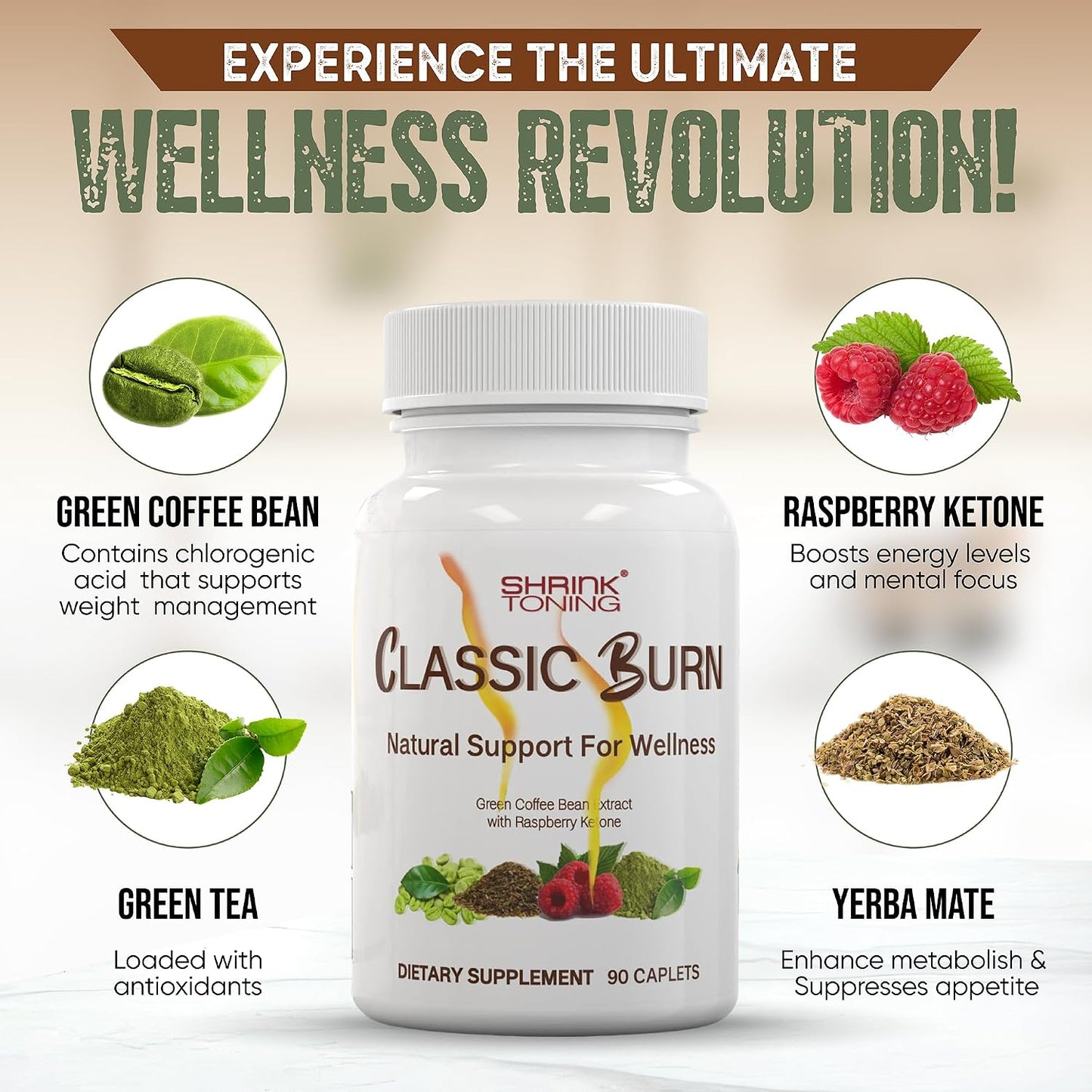 Shrink Classic Burn - 90pcs - Green Coffee Bean Extract Dietary Supplement
