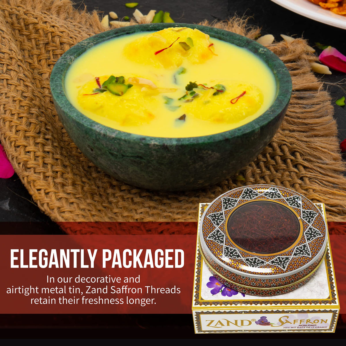 Zand Persian Saffron Threads – 2 Grams Premium Grade A Organic Pure Saffron Spice Thread