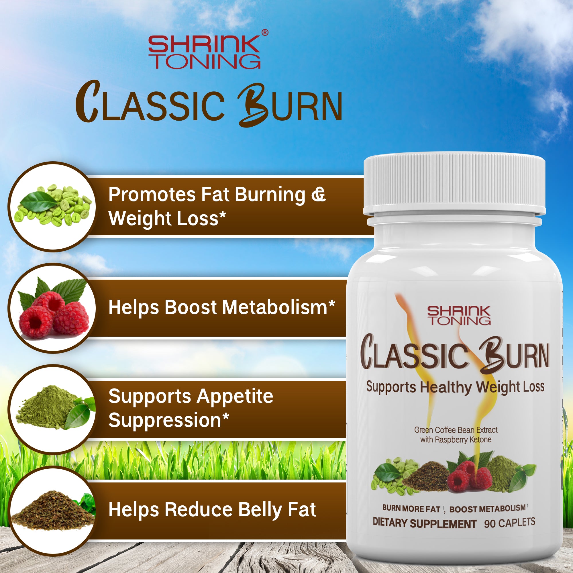 Shrink Classic Burn - 90pcs - Green Coffee Bean Extract Dietary Supplement