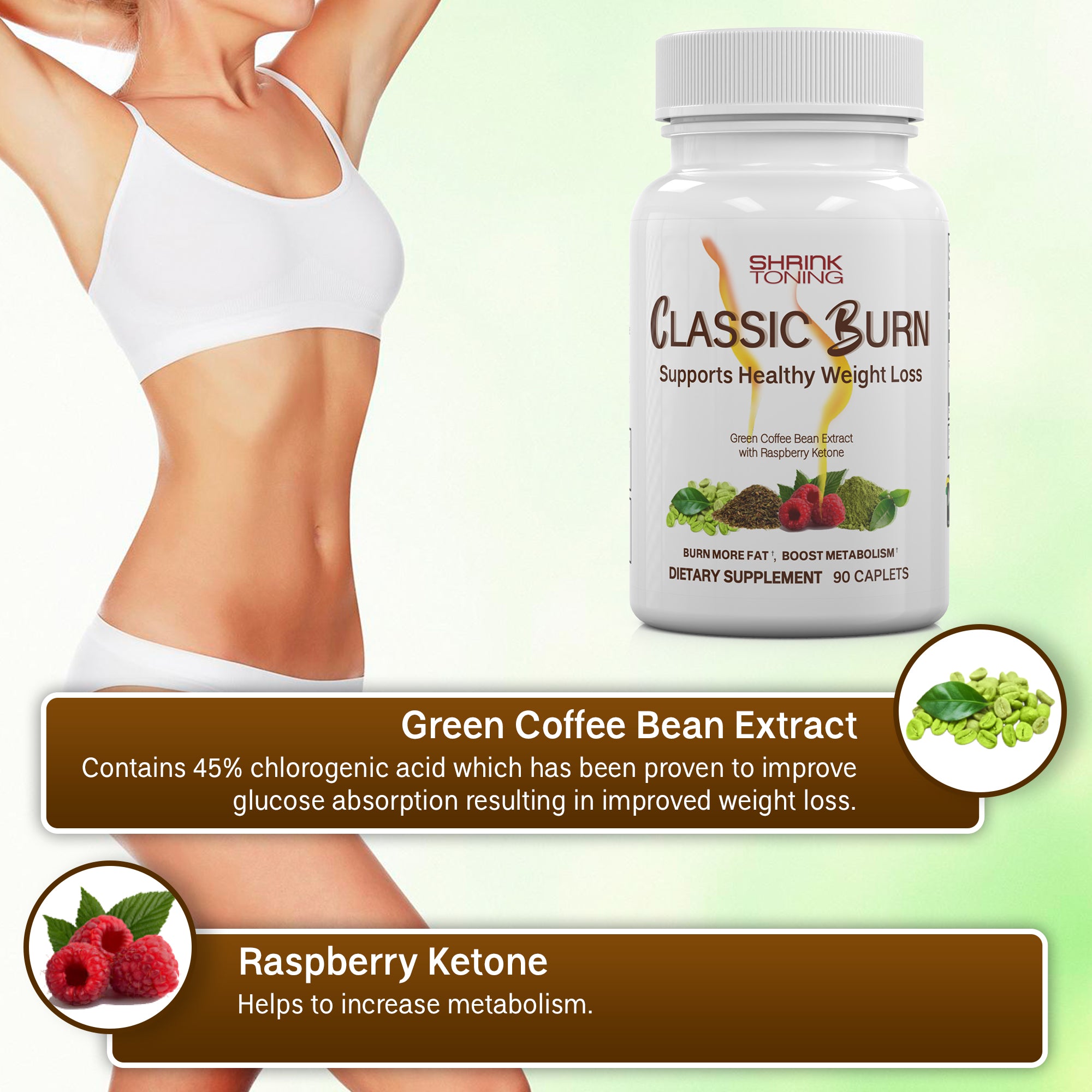 Shrink Classic Burn - 90pcs - Green Coffee Bean Extract Dietary Supplement