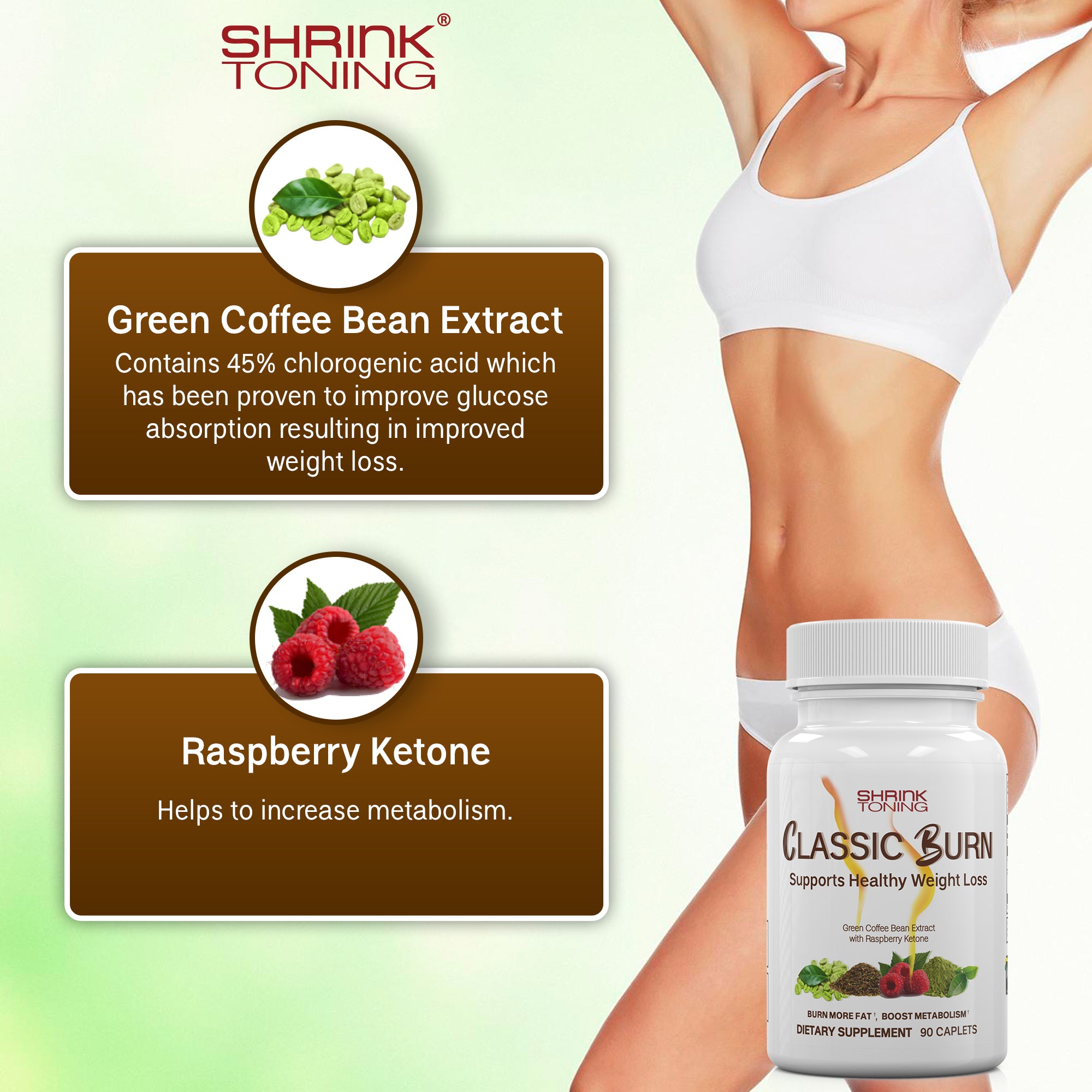 Shrink Classic Burn - 90pcs - Green Coffee Bean Extract Dietary Supplement