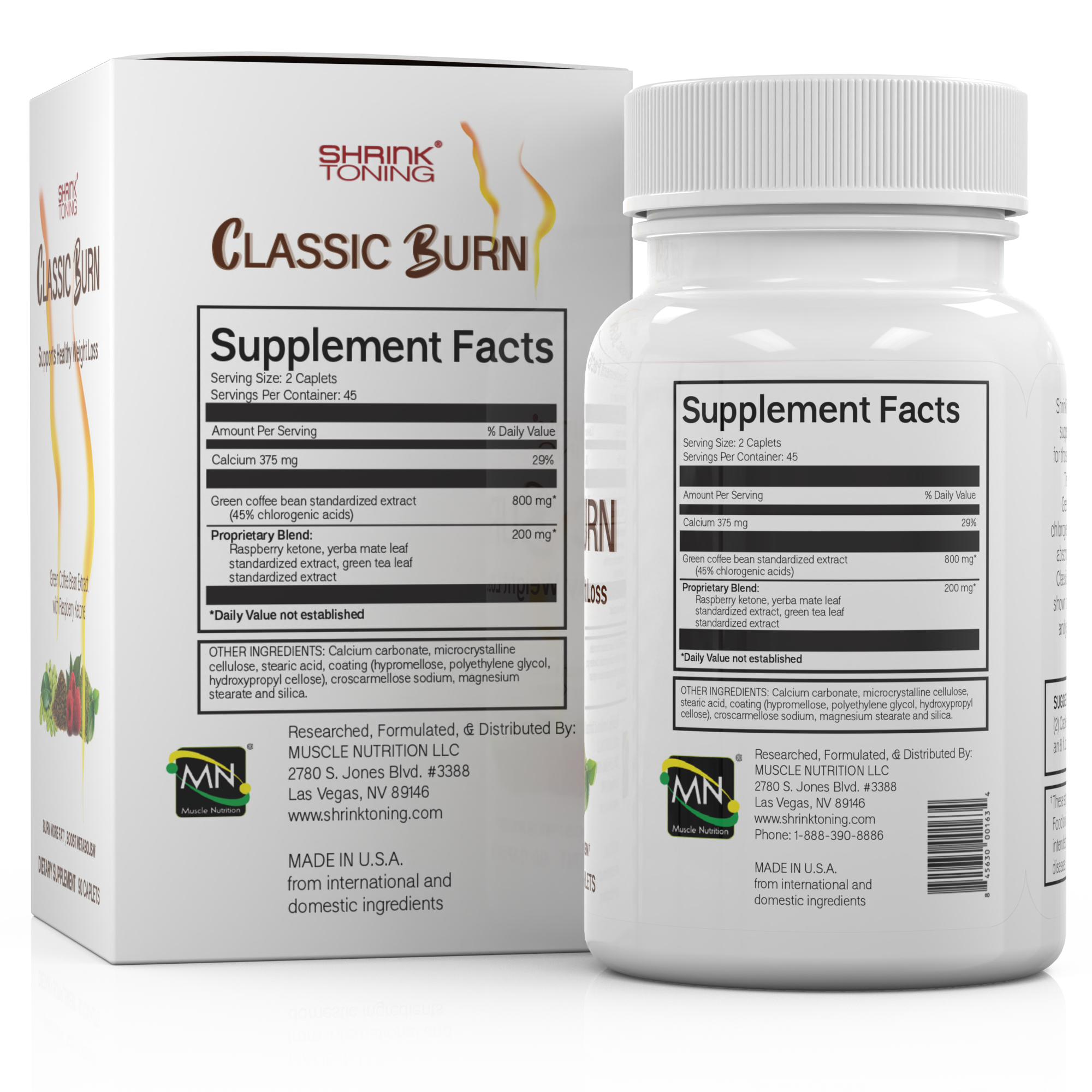Shrink Classic Burn - 90pcs - Green Coffee Bean Extract Dietary Supplement